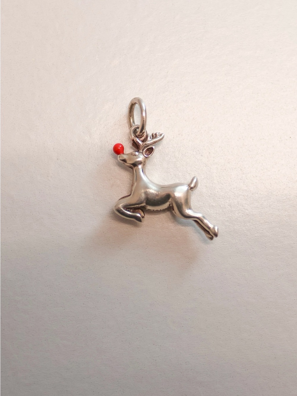 Tiffany & Co. Silver Reindeer Charm with Red Nose